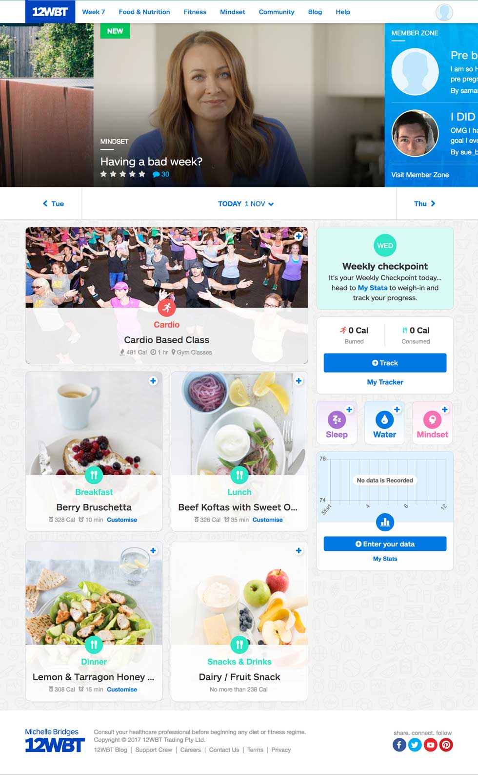 Michelle Bridges 12WBT desktop layout