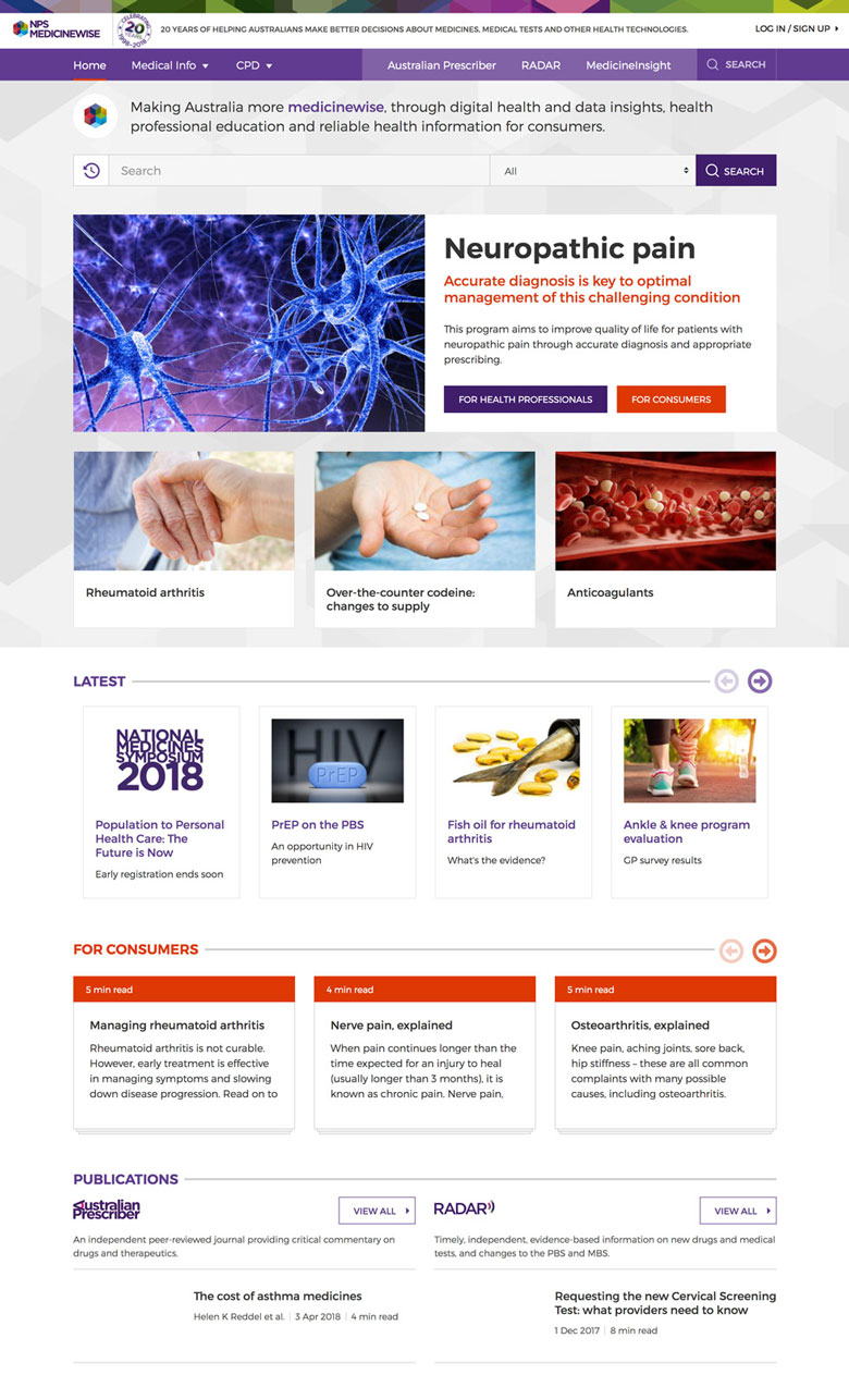 Boosting Efficiency and Savings: How a Headless CMS Helped NPS Medicinewise desktop layout